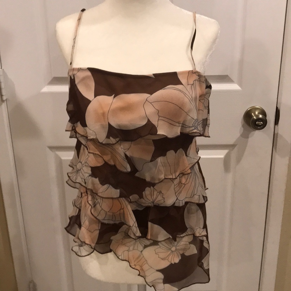 BCBG brown and blush camisole top